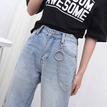 Punk Style Women's Belt, Retro Hiphop Boyfriend Waist Belt - Black - View 3