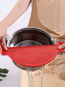 Colador de borde de olla universal de silicona, tabla de drenaje fácil para fideos, verduras, frutas, herramienta de cocina anti-desbordamiento, regalo ideal para el Día de la Madre - Ver 1