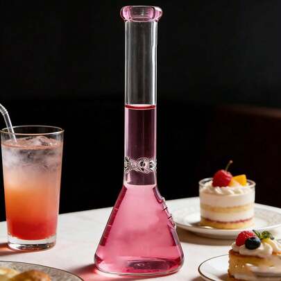 26cm Tall Glass Bottle B Ong + Bowl Easy To Clean