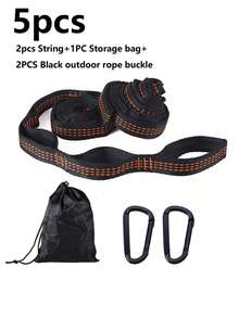 (2.6m Buckle) Professional Hammock Binding Rope - Multi-Loop Design, High Load Bearing, Reinforced Black High-Strength Polyester Webbing - Multicolor - View 3