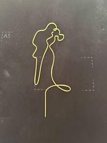 1个优雅金色情侣蛋糕装饰插牌 - 婚礼、订婚、情人节装饰 - 亚克力材质，印有“我爱你”字样 - 浪漫婚礼蛋糕、派对装饰 - 完美情侣礼物 - 婚礼蛋糕装饰 - styleA - 查看 6