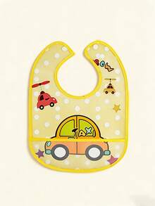 1pc Baby Waterproof Bib, Infant Feeding Bib, Toddler Drool Bib, Lightweight For Spring & Summer - Multicolor - View 1