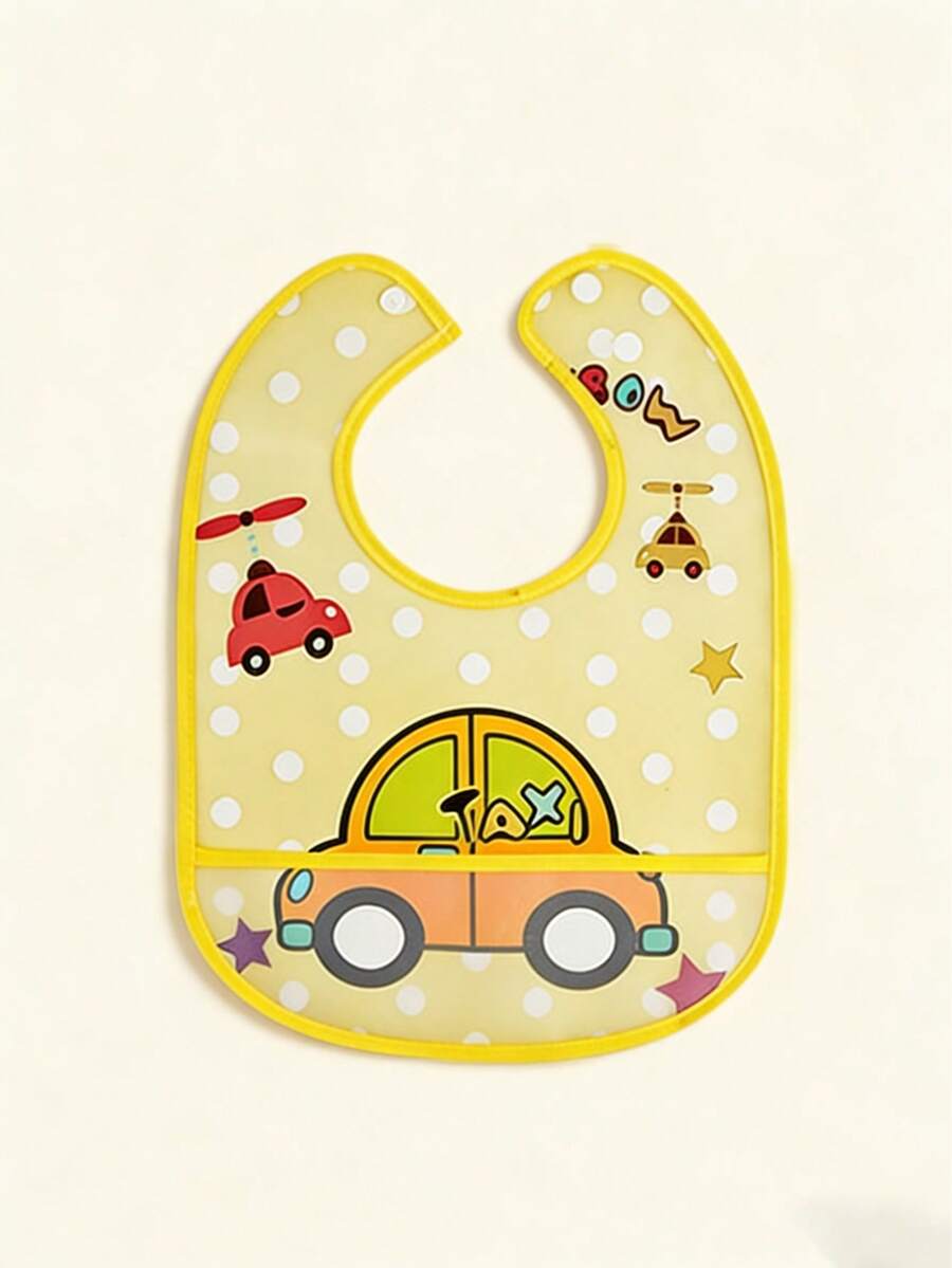 1pc Baby Waterproof Bib, Infant Feeding Bib, Toddler Drool Bib, Lightweight For Spring & Summer - Multicolor - View 1