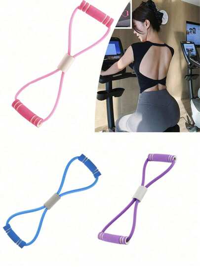 Bộ 2 món, màu tím và xanh dương, 1 dây kháng lực với tay cầm bằng TPE/xốp được nâng cấp, dài 38cm/14.96in, thích hợp cho yoga, thể dục, giãn cơ, tập luyện sức mạnh, món quà lý tưởng cho mùa đông, tựu trường, sinh nhật, lễ Phục sinh, giảm cân.