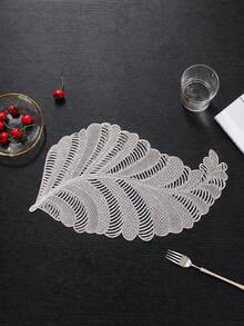 1条叶形PVC镂空箔防滑桌旗 - 装饰性塑料桌旗，适用于餐桌和茶几 - 彩色 - 查看 17