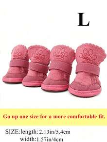 4pcs/Set Thick Faux Fur Pet Snow Boots, Suitable For Small-Medium Pets Indoor & Outdoor Wear, Fashionable & Warm - Multicolor - View 13