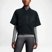 Nike Therma Sphere Jacket Womens Small Black Short Sleeve Full Zip Active ASM105 - 黑色 - 查看 1
