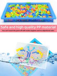 296pcs Set Mushroom Nail DIY Toy, Children Educational Intelligent 3D Puzzle Pegboard, 3D Mosaic Nail Art Game, 296pcs + 84pcs Alphabet Number Nail, Gift For Boys & Girls, Birthday, Christmas, New Year, Preschool - 296PCS Mushroom Nails - View 6