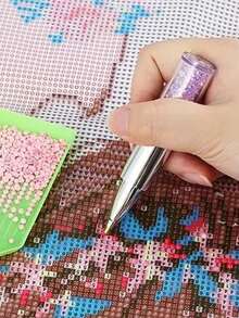 1 Set Of Lip-Shaped Diamond Embroidery Pen | 5D Diamond Painting Tool, Diamond Dot Pen, Suitable For Hand Embroidery, Plastic Material - View 4