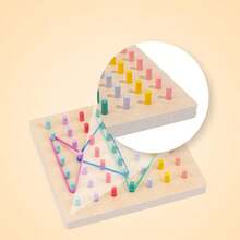 儿童益智认知玩具，形状匹配套圈游戏，思维训练桌面互动早教玩具，适合男孩女孩 - 彩色 - 查看 7