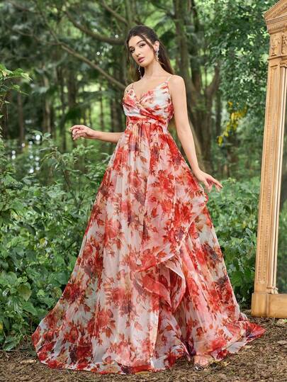 Faeriesty Vestido de satén maxi elegante con tirantes de espagueti ajustables, línea A y volantes en el bajo, adecuado para ocasiones formales como galas, alfombras rojas, bodas de etiqueta negra, noches de ópera, banquetes de lujo y vacaciones