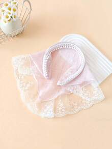 1条清爽简约蕾丝边发带 - 淺粉色 - 查看 2