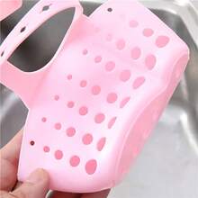 1pc Adjustable Kitchen Sink Hanging Bag Drain Rack, Multi-Color Drain Rack Hanging Bag, Convenient And Hygienic - Pink - View 6