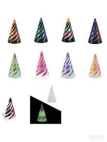 15个3D打印双面螺旋锥 - 彩色渐变结构，适合作为生日礼物，金属纤维结构，玩具，感官玩具，复活节彩蛋填充物，立方体，减压玩具，随机发货 - 彩色 - 查看 2