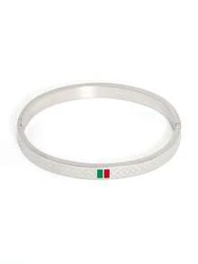 18K Gold Plated Stainless Steel Bracelet, Suitable For Women's Daily Wear, European And American Classic Popular Red And Green Color Elements Design Style, Generous Personalized Elegant Luxury Party Casual Wrist Jewelry, Wedding Jewelry Set, Girls, Women, Mothers, Relatives, Friends, Beautiful Wedding, Birthday, Valentine's Day, Mother's Day Gift. - Gold - View 6
