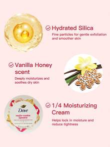 Dove 1罐298克多芬身体磨砂膏，香草蜂蜜香型，柔滑滋润，温和去角质，滋养全身肌肤 - 298g 香草蜜糖 - 查看 3
