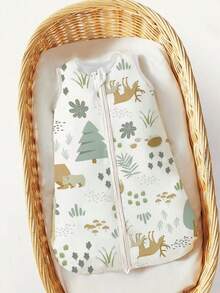 1pc Baby Sleeveless Printed Sleeping Bag - Soft, Breathable, Skin-Friendly With Cute Animal Prints, Anti-Kick Swaddle, Bidirectional Zipper Design, Unisex For Baby Boys And Girls, Suitable For All Seasons! - Sleeveless Printed Baby Sleeping Bag - View 5