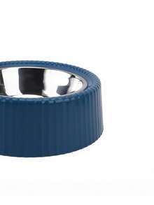 1pc Stainless Steel Vertical Stripe Pet Bowl, Dog Cat Food Water Bowl, Pet Supplies - 400ml - View 8