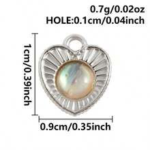 2pcs Heart-Shaped Pendant, Natural Abalone Shell, Glossy 304 Stainless Steel, Jewelry Making Supplies, Charm For Necklace, Earrings, DIY, Waterproof, Fade-Resistant, Fashionable Beach/Ocean Decor - Heart - View 18