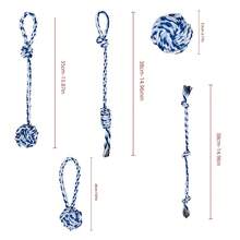 1pc Pet Dog Tug Of War Toy, Chew Rope Knot Ball Interactive Toy - Dark Blue - View 7