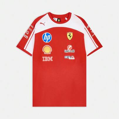 Puma 男女通用法拉利短袖T恤，针织无领短袖T恤 71383101