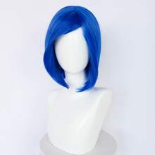 Tóc giả ngắn thẳng, màu xanh hoàng gia mờ, chịu nhiệt, làm từ chất liệu tổng hợp, thiết kế da đầu chân thực, kèm kẹp tóc hình chuồn chuồn cổ điển. - Nhiều màu - Xem 13