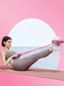 1pc Foot Resistance Band, Waist Shaping Resistance Rope, Fitness Resistance Band, Butterfly Assist Equipment - Multicolor - View 7