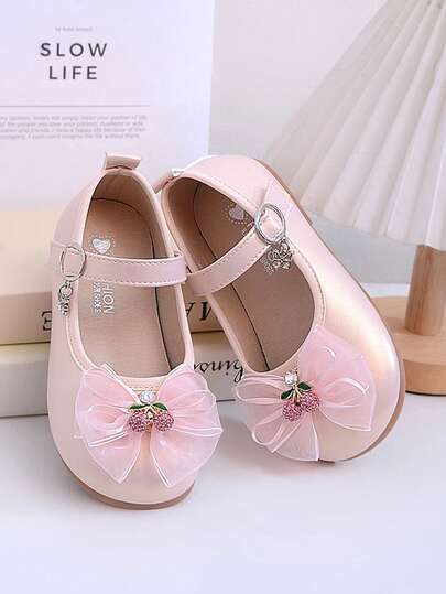 New Baby Girls' Casual Shoes, Fashionable & Comfortable Toddler Walking Shoes, Cute Bow & Floral Pearl Design, Soft Non-Slip Soles, Suitable For Spring, Summer & Autumn