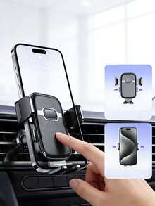 360°旋转单手快拆车载手机支架 - 防滑稳定夹式支架，适用于4-7英寸安卓/iOS智能手机（黑色） - 黑色 - 查看 2