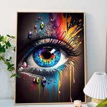 成人数字油画套装 - 16x20英寸彩色画布，简易丙烯画套装，含画笔和颜料 - 家居装饰及生日、情人节、圣诞节、母亲节礼物的完美之选 - 明亮 - 查看 9