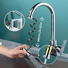 Extensión multifuncional para grifo, extensor de grifo móvil a prueba de salpicaduras, adecuado para salida de fregadero de cocina - Plateado - Ver 7