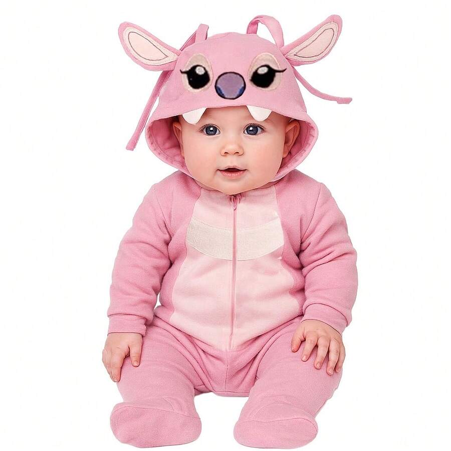 Disney Lightweight Cotton Romper With Hat For Baby - 粉色 - 查看 1