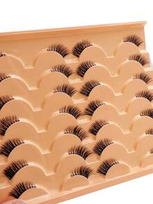 Rikuaild 14 Pairs Half Eye Cat Eye False Eyelashes, Fluffy Soft Natural Look With Clear Band, 3D Lashes Suitable For Eid Holiday, Party, Wedding, Bridesmaid, Travel, Vacation, Beach, Dating, Music Festival, Spring Day Makeup - Multicolor - View 5