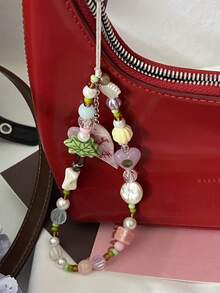 Dây đeo máy ảnh CCD hình trái tim làm từ vỏ dừa, mặt dây chuyền ốp điện thoại, dây chống thất lạc, đồ tự làm bằng hạt cườm. - cọ dừa - Xem 6