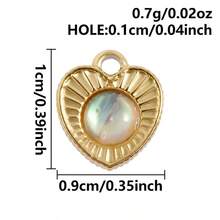 2pcs Heart-Shaped Pendant, Natural Abalone Shell, Glossy 304 Stainless Steel, Jewelry Making Supplies, Charm For Necklace, Earrings, DIY, Waterproof, Fade-Resistant, Fashionable Beach/Ocean Decor - Heart - View 15