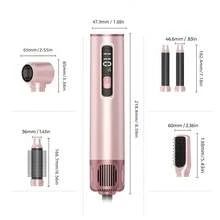 UKLISS Alat Penata Rambut Udara Panas Pintar 5-in-1 - Sikat Pengering Rambut dengan Kontrol Suhu Cerdas, Menciptakan Rambut Halus, Berkilau, dan Bebas Kusut - Merah Muda - Berwarna merah muda - View 2