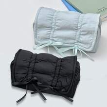 Sea Salt Blue Ballet Ribbon Bow Pen Bag High Beauty Large Capacity Student Stationery Box Storage Bag - Style 1 - View 5