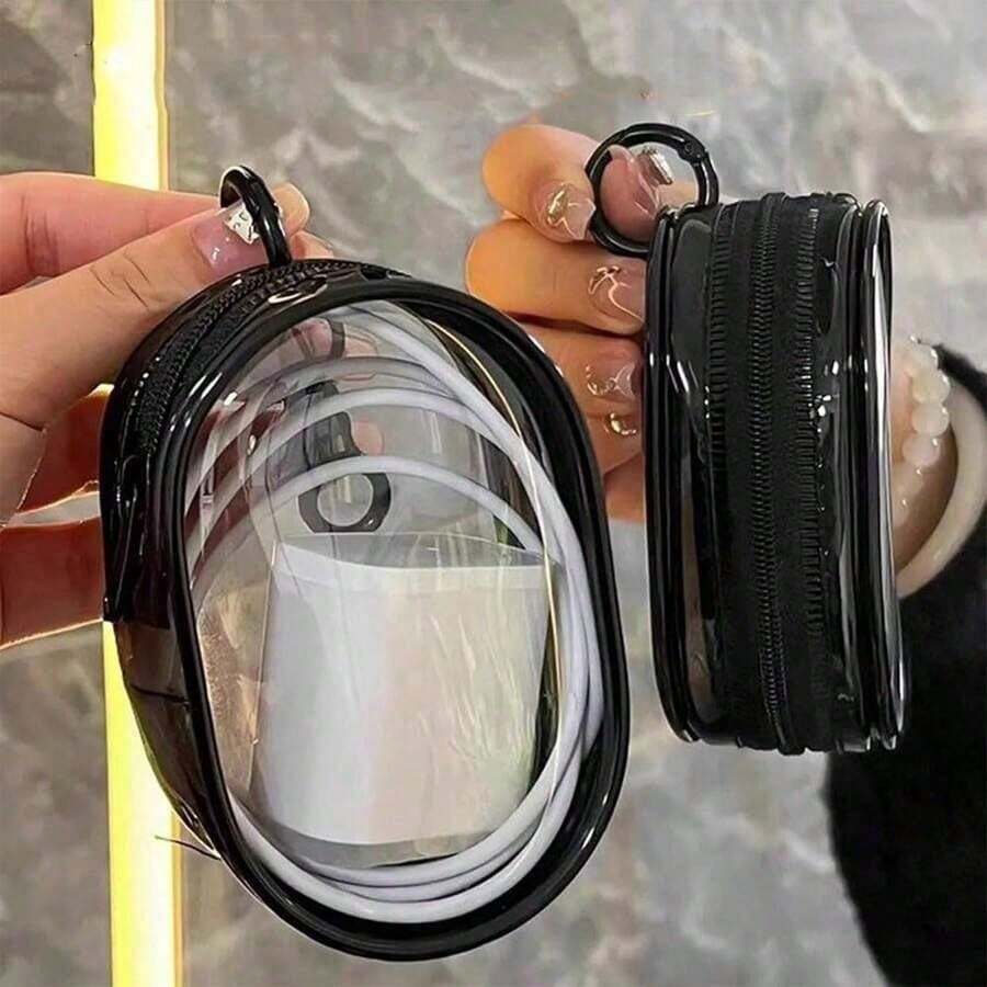 Storage Bag For Organizing Data Cables, Earphone, Chargers, Portable Transparent Storage Bag, Portable Multi-Function Storage Box With Data Storage Rope For Summer Holiday Travel, Outdoor Activities Cable Organizer Travel Essentials - View 1