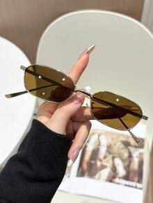 1pc Men Metal Square Full Frame New Elegant Delicate All-Match Fashion Glasses For Summer Office Street-Photography Tropical Beach Vacay Fashion Accessories Outdoor Casual Activities Bicycle Decoration - Multicolor - View 4