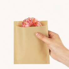 100/200pcs Paper Cookie Bags, 4.7x6.3 Inch Grease-Proof Cookie Sleeves, Small Brown Baking Bags For Packaging Donuts, Brownies, Snacks, Baked Goods - Brown - View 4