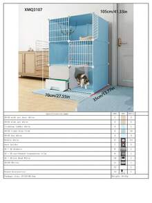 DIY Stackable Double-Decker Kitten Cage With Drawer Litter Box And Separate Toilet Area, Easy Assembly And Disassembly Indoor Cat House - Multicolor - View 19