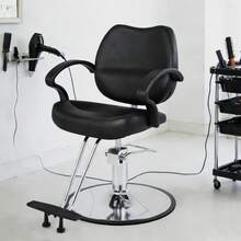 Artist hand Hydraulic Salon Chair Extra Wide Seat For Hair Stylist Barber Spa Home - Black - View 1