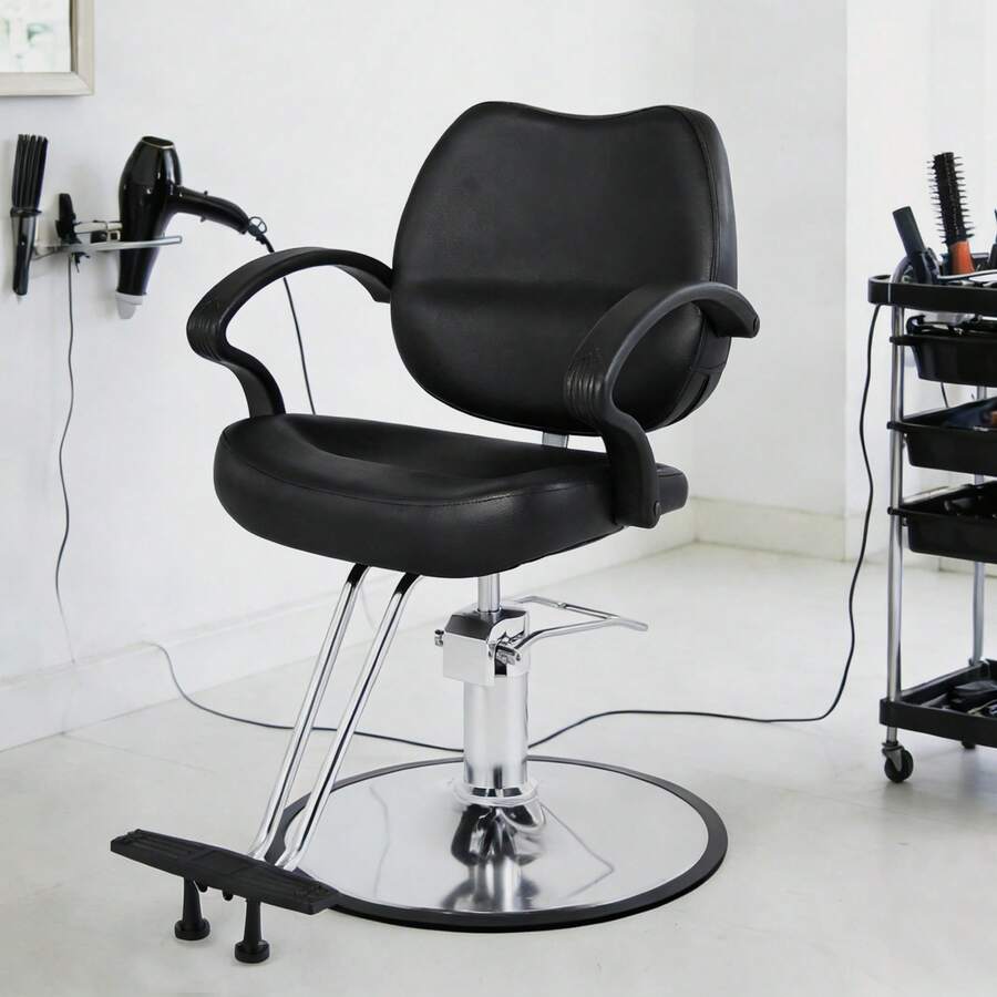 Artist hand Hydraulic Salon Chair Extra Wide Seat For Hair Stylist Barber Spa Home - Black - View 1