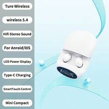 新款无线耳机，滑动式耳塞盖，男女通用迷你耳机，兼容所有智能手机，便携可穿戴 - 查看 12