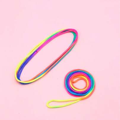 Rainbow Color Braided Cord, Specialty Rope, Finger Dexterity Exercise Toy, Retro Craft For Students, Enhances Wrist And Finger Flexibility, Inspires Independent Thinking And Innovation, Thicker And Durable, Random Packaging Box Shape