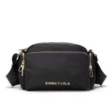 LOLA Women's Shoulder Bag, BIMBA Shoulder Bag, Mother-Daughter Bag, Small Square Bag, Waterproof Women's Bag With Zipper. - 金標黑色黑帶黑字 - 查看 1