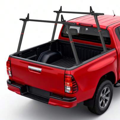 LIZHOUMIL Aluminum Truck Rack 800 Lbs Capacity Heavy Duty Truck Bed Rack Adjustable Width Ladder Rack For Truck Stable Drilling Cargo Support For Kayak Surfboard Lumber Universal Pickup Truck Rack