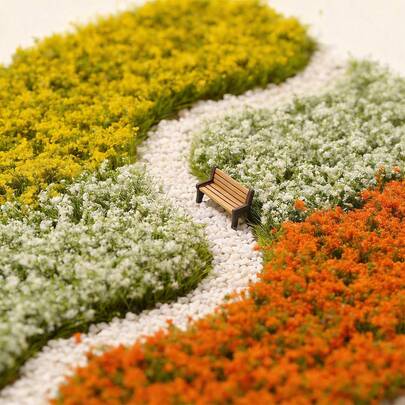 4pcs/Box Model Scenery Shrub Bushes, Road Decor, Handmade Isolation Strips