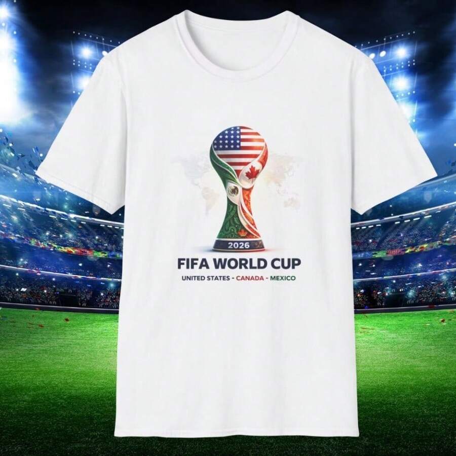 2026 World Cup USA T-Shirt Political Soccer Fan Tee - trắng - Xem 1