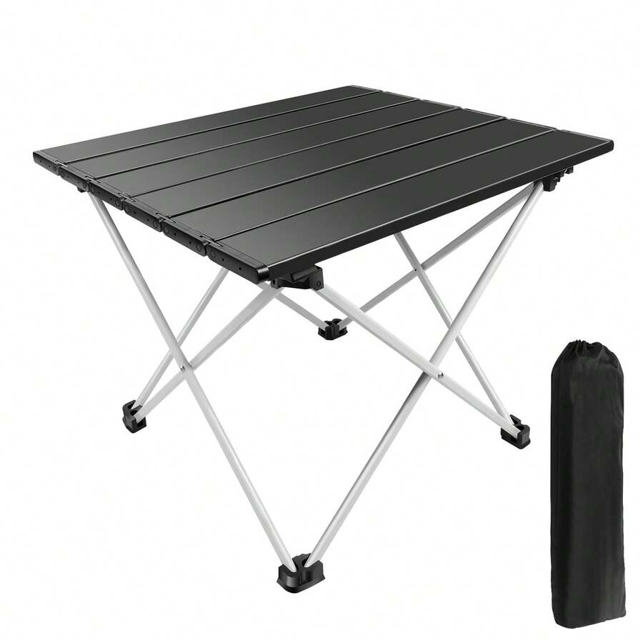 Royalswill Foldable Table, Compact Outdoor Standing Dining Table, Essential Practical Camping Item, Garden Furniture, Comes With Portable Storage Bag, Suitable For Dining/Picnics/Barbecues - Black - View 1